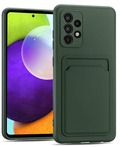 CoolGadget Card Case für Samsung Galaxy A23 5G, TPU Schutzhülle mit Kartenfach und erhöhtem Kantenschutz, Grün