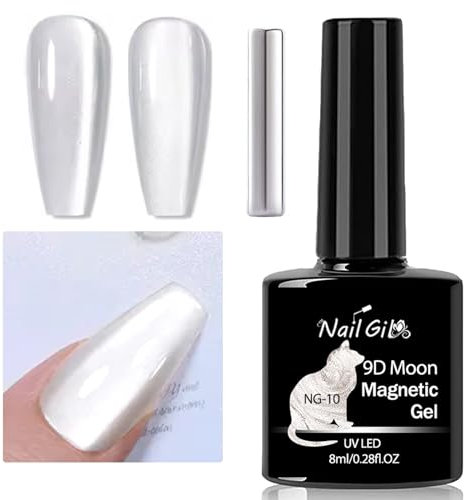 NAILGIL Cat Eye Gel Polish with Magnet, Moonlight Holographic Cats Eye Gel Polish Magnetic for Nail Art DIY at Home