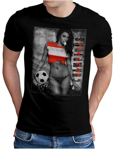OM3® Österreich T-Shirt - Herren - Fußball WM 2026 - Austria Flagge Ländershirt Fan - S - 5XL