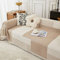 Mesnt Couchbezug 180 x 200, Braun Sofaüberwurf Decke Couch mit Geometrische Patchwork-Linien mit Quaste aus Baumwolle, 180x200cm