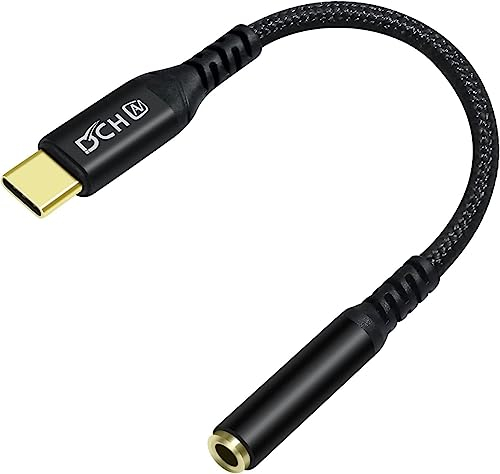DCHAV USB C auf 3,5 mm Audio Adapter USBc auf 3,5 mm Kopfhöreranschluss Typ C Aux Kabel geflochtener Stecker auf Buchse Dongle DAC Chip