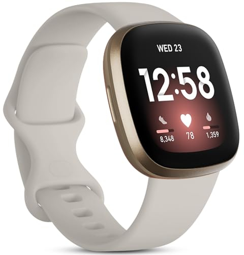 Oielai Kompatibel für Fitbit Versa 4/Fitbit Versa 3/Fitbit Sense 2/Fitbit Sense Armband, Silikon Sport Klassisch Sanft Ersatzarmband Kompatibel mit Versa 3/Versa 4/Sense/Sense 2, Klein Sternenlicht