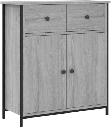 Tidyard Sideboard Beistellschrank Highboard Wohnzimmerschrank mit verstellbaren Beinen,Schrank Anrichte Beistellschrank Aufbewahrungsschrank Küchenschrank 70 x 30 x 80 cm (B x T x H) Grau Sonoma