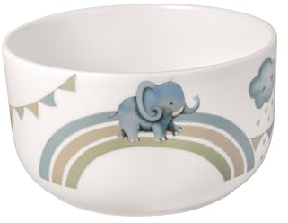 Villeroy & Boch - Boho kids Walk like an elephant Bol para niños, Bol de porcelana en estilo boho, Bol hondo para vajilla infantil, Ø 12,5 cm, Aptos para lavavajillas, Aptos para microondas, Multicolor