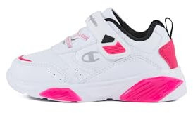 Champion Wave PU G TD Low, Sneakers Bambina, Bianco/Fucsia/Nero (WW013), 22 EU