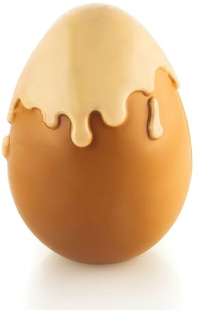 Silikomart Stampi Termoformati per Cioccolato - Uovo di Pasqua DRIPPY Set 2 Stampi 58X120 H 162 mm - Accessori Professionali per Pasqua e Pasticceria - Stampi per Uova di Cioccolato