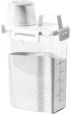 GmeDhc 1 Stück Waschmittel Aufbewahrung, 2500ML Waschmittelbehälter, Waschpulver Aufbewahrungsbox, Waschmittel Spender, Waschmittelbox für Pulver