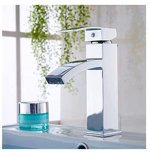 Waterfall Black Higher Basin Wash Basin Bathroom Cabinet Faucet Bathroom Nordic Black Paint Single Hole Faucet 3310