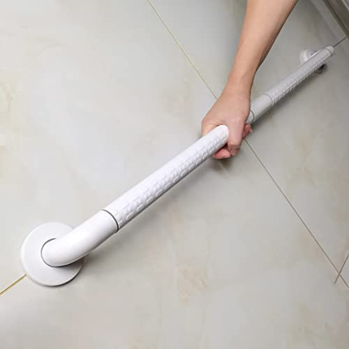 Barres D'appui en Acier Inoxydable pour Salle de Bain,Main Courante de Sécurité Antidérapante en Nylon,Dispositif D'aide Aux Personnes âgées Dans La Baignoire,Rail Robuste(Size:80cm,Color:Blanc)