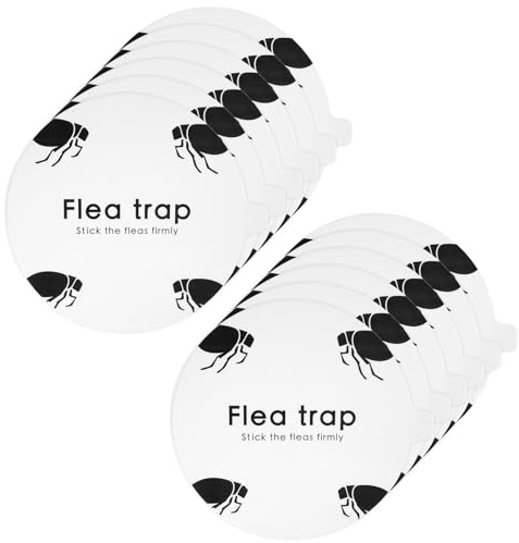 Flintronic 12 Pcs Piège à Puces Autocollants, Piège à Puces Recharge pour Piège à Puces Attrape, Pièges à Mouches Collants pour Maison Chambre