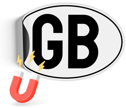 Finest Folia Country Number Plate Magnetic Film UV Print According to DIN Standard 17.5 x 11.5 cm License Plate Magnet Sign for Car Truck Camper Bus Weatherproof Magnetic RV005 (13 UK, Magnetic Foil)