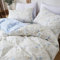 Covebett Cotton Double Duvet Cover White Blue Floral Flower Bedding Set 3 pcs, 1 Soft Breathablel Quilt Cover 200x200 cm with Zipper Closure and 2 Pillowcases 50x75