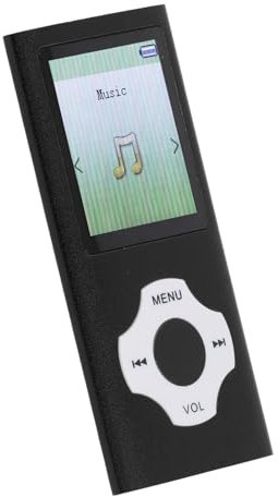 MP3 Player, Portable Digital Music MP3 MP4 Player Built-in Speaker, 1.8 Inch Screen, Voice Recorder, Supports Expanded Up to 128GB (Black)