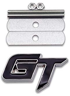 GT Kühlergrill Emblem Auf Grill Schrauben Schriftzug Auto Emblem Logo Auto Front Gitter Abzeichen 3D Grand Touring Car Gitter-Abzeichen(Black)