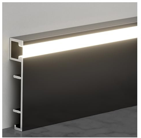 Veletta LED Soffitto Battiscopa con Canale in Alluminio da 1 m per Angolo di Parete, Profilo a Canale con Copertura per Camera da Letto, Cucina, Home Theater