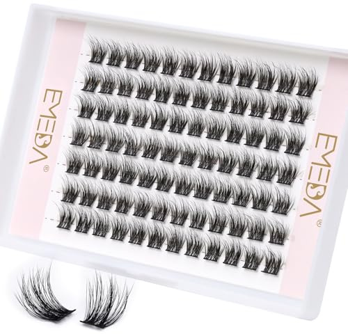 3D Fluffy Lash Clusters 14mm EMEDA Individual Wispy Cluster Eyelash Extensions 14mm DIY Cluster Lashes 3D Effect Eyelash Clusters (3D-EME333-14mm)