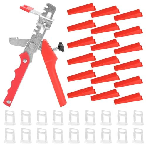 Tile Leveling System, 1 Tile Leveling Pliers, 300 pcs Tile Spacer 2mm and 100pcs Resuable Wedges, Wall Tile Leveler Tools, Tiling Kit, Floor Tile Spacers and Levelers