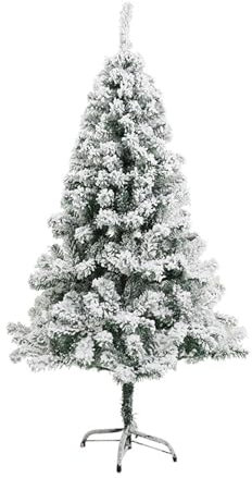 Árbol de Navidad Artificial Extra frondoso, Altura de 120 cm / 150 cm / 180 cm / 210 cm, Estructura Desmontable, Ramas Abatibles, Soporte Metálico Plegable (PVC Nieve Extra frondoso 180CM)