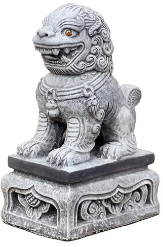 stoneandstyle Steinfigur Chinesischer Wächterlöwe Shī Löwe, frostfest, Steinguss