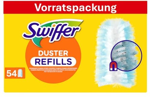 Swiffer Staubmagnet Nachfüllpackung, 54 Tücher (3×18), Fängt Und Schließt 3-mal Mehr Staub Und Haare Ein Als Herkömmliche Staubwedel