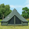 Glockenzelt mit Ofenloch Baumwoll Glamping Zelt geräumige Jurte für Familien Campingzelt Familienzelt Tipi Zelt Teepee Pyramidenzelt für Gruppen Outdoor Camping (Grün, 5M)
