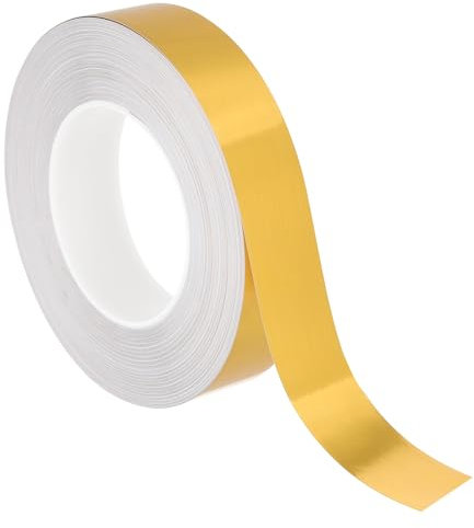 PATIKIL Nastro In Poliestere Metallizzato 30mm x 50 Metri, Nastro Decorativo Metallizzato Oro Spazzolato Nastro Adesivo A Specchio Pareti Accento Arte Grafica Rivestimenti Barche Pareti
