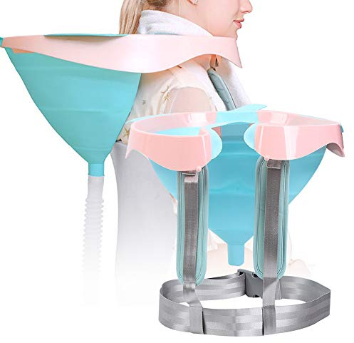 Generic Faltbares Shampoo -Becken, Blau Pink mit Abflussrohr Shampoo Schüssel Haarwaschbecken für Bettlägerige für Schwangere Frauen, ältere Menschen und