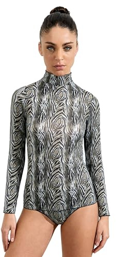 Ciocca Pura Damen Langarm Unterhemd mit Kaschmir Spitze elegant Thermisch warm Basisschicht [P0738M_Zeb_M_1]