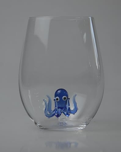 CRISTALICA Trinkglas Animal mit Tier Figuren (Oktopus)