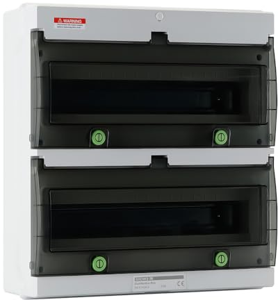 Offgridtec Verteilerkasten 36 TE & DIN-Schiene, IP66 wasserstrahlgeschützt | UV-beständig, staubdicht, abschließbar, temperaturbeständig bis 650 °C, Innen/Außen, Industrie & E-Ladeinfrastruktur