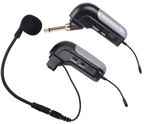 Fockety Microphone sans fil pour violon, micro à pince pour violon avec émetteur et récepteur, captation à 360 degrés, pour musiciens, professeurs, performances sur scène