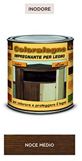 Veleca COLORALEGNO Noce Medio - ml.250 - IMPREGNATE INODORO ALL'ACQUA