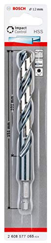 Bosch Professional HSS Impact Control - Broca hexagonal (para metal, 12 x 101 x 151 mm, accesorio de taladro)