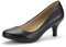 DREAM PAIRS Womens Slip On Low Kitten Heels Round Toe Pump Court Shoes Luvly Black Pu Size 7.5 US/ 5.5 UK