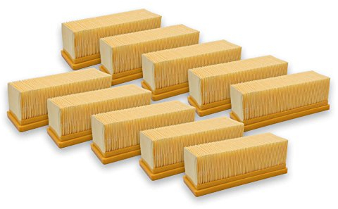 vhbw 10x Flachfaltenfilter kompatibel mit Kärcher 3001 hot, 3001, A2701, A 2701, A2731 PT, 2801 plus Staubsauger - Filterelement