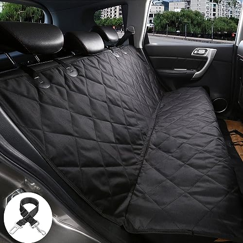Dog Car Seat Cover Back Waterproof Pet Seat Cover,Scratch Proof & Nonslip Back Seat Protector Black Dog Travel Hammock Machine Washable For Most Cars/SUVS (Universal Size)