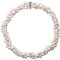 TreasureBay FAB Collana di perle barocche coltivate d'acqua dolce a tre fili con chiusura scorrevole in argento, Perla Argento, Perla