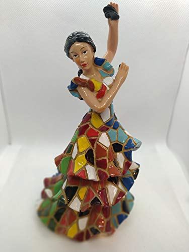 Idellia Tänzerin Flamenco Figur mit MOSAIKO-Optik aus Kunstharz