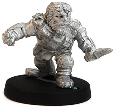 Stonehaven Miniatures Male Dwarven Rogue Miniature Figure, 100% Pewter Metal - 32mm Tall - (for 28mm Scale Table Top War Games) - Made in USA