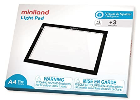 Miniland Light Pad LED Tafel, Leuchttisch, Lichtplatte, Größe A4 95100
