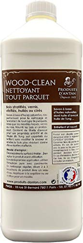 Woodclean - Detergente per parquet, prodotto di Antan, per laminati, verniciati, vetrificati, oliati o cerati, pulisce in profondità e protegge il legno, 1 l