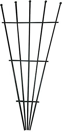 HELOU Fan-shaped iron climbing frame for Climbing Plants Rustproof Sturdy Black Iron Trellis Potted Plants Support Lattice Metal Trellis for Climbing Roses Vines Flower Vegetable