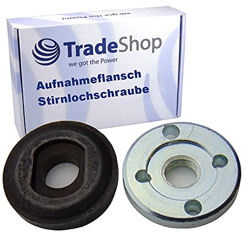 Trade-Shop Attacco flangia da 22 mm + vite elicoidale M14 filettatura per molte smerigliatrici angolari Bosch GWS PWS con filettatura M14 mandrino