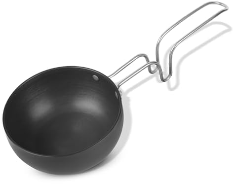 KSJONE Scratch Resistant Coating - Mini Tadka Pan for Eggs, Spices, Melting Butter - and More Tadka Pan,Large Tadka Pan for saag, dal, kadhi, dhokla Dia - 10.16 cm