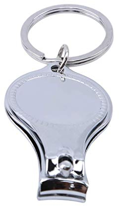U-M Coupe-Ongles Multifonction Keychain Coupe-Ongles Décapsuleur 3 en 1 Coupe-Ongles Décapsuleur Porte-clés Outils de manucure pour Femme, Rond, créatif et utile Processus Pratique