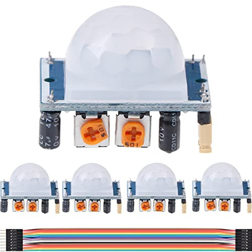 DAOKAI PIR Sensor Modul 5 STÜCKE Einstellbare IR Pyroelektrische Infrarot Bewegungssensor Bewegungsmelde kompatibel mit Arduino und Raspberry Pi