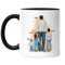 Kiddle-Design Vater Kind Tasse Schwarz Personalisiert Vatertagsgeschenk Name Papa Kinder Tochter Sohn Baby Kaffeetasse Geschenk Väter Vatertag
