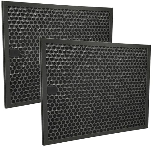 vhbw 2x Aktivkohlefilter kompatibel mit Philips AC4550/10 | AC3256/10, AC3259/10 Luftreiniger - Luftfilter Schwarz