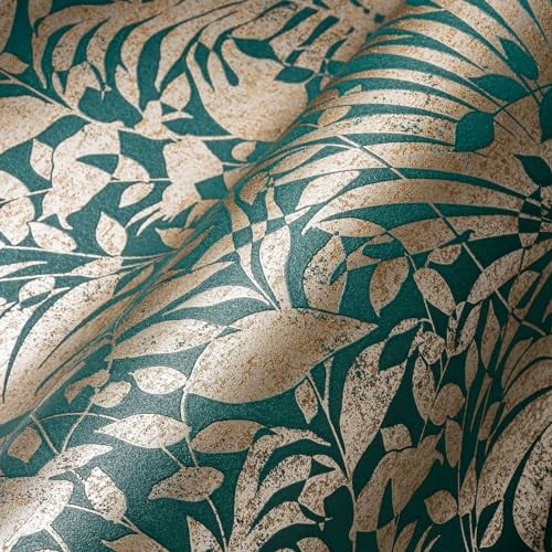 A.S. Création The BOS 388311 Papier peint intissé Motif fleurs Vert doré 10,05 m x 0,53 m Fabriqué en Allemagne