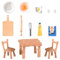TOPJOWGA Miniatur Puppenhaus Set, 13 Stück Puppenhaus Zubehör, Miniatur Backset Miniatur Kuchen Puppenhaus, Miniatur Eier Nudelholz Miniatur Tisch, Mini-Ornament Puppenhaus Dekor